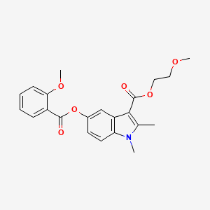 2-methoxyethyl 5-((2-methoxybenzoyl)oxy)-1,2-dimethyl-1H-indole-3-carboxylate