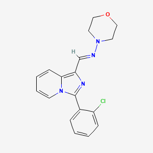 molecular formula C18H17ClN4O B2417830 (E)-N-((3-(2-chlorophenyl)imidazo[1,5-a]pyridin-1-yl)methylene)morpholin-4-amine CAS No. 618859-63-5