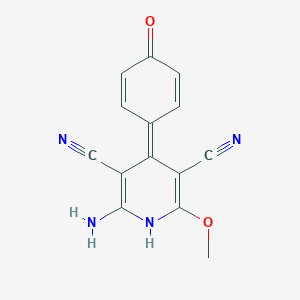 2-amino-6-methoxy-4-(4-oxocyclohexa-2,5-dien-1-ylidene)-1H-pyridine-3,5-dicarbonitrile