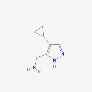 molecular formula C7H11N3 B2417840 (4-Cyclopropyl-1H-pyrazol-3-yl)methanamin CAS No. 1781192-05-9