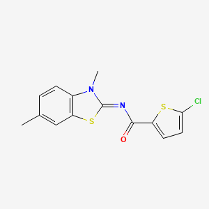 molecular formula C14H11ClN2OS2 B2417842 (E)-5-氯-N-(3,6-二甲基苯并[d]噻唑-2(3H)-亚甲基)噻吩-2-甲酰胺 CAS No. 325980-04-9