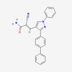 (E)-3-(3-([1,1'-biphenyl]-4-yl)-1-phenyl-1H-pyrazol-4-yl)-2-cyanoacrylamide