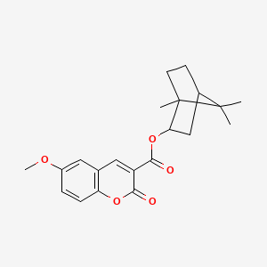 molecular formula C21H24O5 B2417846 (1S,2S,4S)-1,7,7-trimethylbicyclo[2.2.1]heptan-2-yl 6-methoxy-2-oxo-2H-chromene-3-carboxylate CAS No. 1005163-93-8