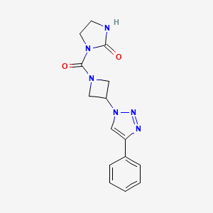molecular formula C15H16N6O2 B2417848 1-(3-(4-phenyl-1H-1,2,3-triazol-1-yl)azetidine-1-carbonyl)imidazolidin-2-one CAS No. 1903439-06-4