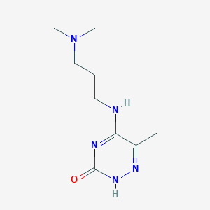 molecular formula C9H17N5O B241785 5-{[3-(dimethylamino)propyl]amino}-6-methyl-1,2,4-triazin-3(2H)-one 