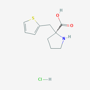 molecular formula C10H14ClNO2S B2417854 (S)-alpha-(2-thiophenylmethyl)-proline-HCl CAS No. 1217711-72-2