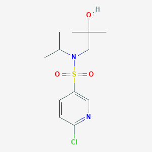 molecular formula C12H19ClN2O3S B2417858 6-chloro-N-(2-hydroxy-2-methylpropyl)-N-(propan-2-yl)pyridine-3-sulfonamide CAS No. 1423728-06-6