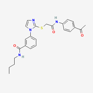 3-(2-((2-((4-acetylphenyl)amino)-2-oxoethyl)thio)-1H-imidazol-1-yl)-N-butylbenzamide