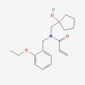 molecular formula C18H25NO3 B2417861 N-[(2-Ethoxyphenyl)methyl]-N-[(1-hydroxycyclopentyl)methyl]prop-2-enamide CAS No. 2411294-83-0