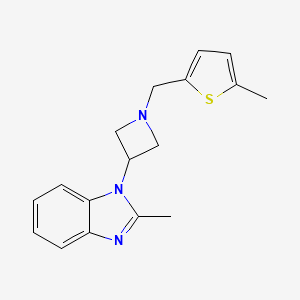 molecular formula C17H19N3S B2417865 2-Methyl-1-[1-[(5-methylthiophen-2-yl)methyl]azetidin-3-yl]benzimidazole CAS No. 2380086-68-8