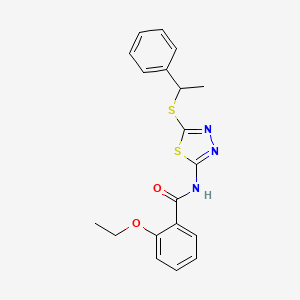 molecular formula C19H19N3O2S2 B2417866 2-ethoxy-N-(5-((1-phenylethyl)thio)-1,3,4-thiadiazol-2-yl)benzamide CAS No. 477216-10-7