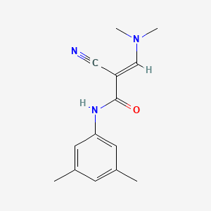 molecular formula C14H17N3O B2417867 (E)-2-cyano-3-(dimethylamino)-N-(3,5-dimethylphenyl)acrylamide CAS No. 1704076-89-0