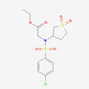molecular formula C14H18ClNO6S2 B241787 Ethyl 2-[(4-chlorophenyl)sulfonyl-(1,1-dioxothiolan-3-yl)amino]acetate 