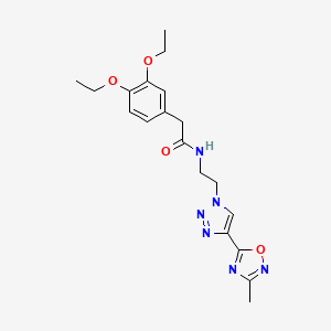 2-(3,4-diethoxyphenyl)-N-(2-(4-(3-methyl-1,2,4-oxadiazol-5-yl)-1H-1,2,3-triazol-1-yl)ethyl)acetamide