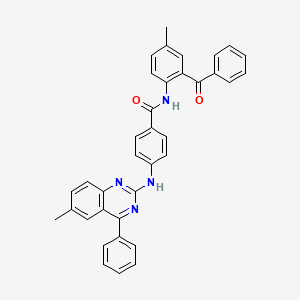 molecular formula C36H28N4O2 B2417875 N-(2-benzoyl-4-methylphenyl)-4-((6-methyl-4-phenylquinazolin-2-yl)amino)benzamide CAS No. 313399-16-5