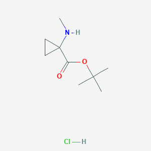molecular formula C9H18ClNO2 B2417877 tert-Butyl 1-(methylamino)cyclopropane-1-carboxylate hydrochloride CAS No. 2225147-40-8