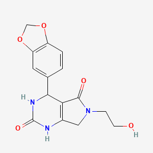 4-(benzo[d][1,3]dioxol-5-yl)-6-(2-hydroxyethyl)-3,4,6,7-tetrahydro-1H-pyrrolo[3,4-d]pyrimidine-2,5-dione