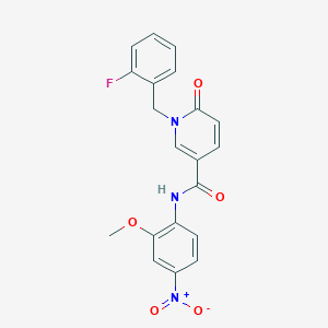 molecular formula C20H16FN3O5 B2417892 1-[(2-fluorophenyl)methyl]-N-(2-methoxy-4-nitrophenyl)-6-oxo-1,6-dihydropyridine-3-carboxamide CAS No. 941931-01-7