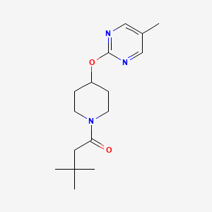 molecular formula C16H25N3O2 B2417893 3,3-Dimethyl-1-[4-(5-methylpyrimidin-2-yl)oxypiperidin-1-yl]butan-1-one CAS No. 2379971-00-1