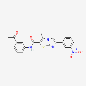 molecular formula C21H16N4O4S B2417897 N-(3-acetylphenyl)-3-methyl-6-(3-nitrophenyl)imidazo[2,1-b][1,3]thiazole-2-carboxamide CAS No. 852135-89-8