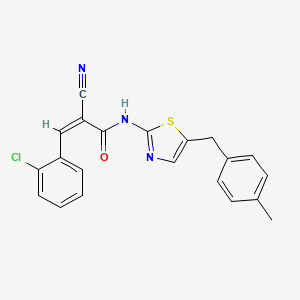 molecular formula C21H16ClN3OS B2417904 (Z)-3-(2-chlorophenyl)-2-cyano-N-(5-(4-methylbenzyl)thiazol-2-yl)acrylamide CAS No. 314251-59-7