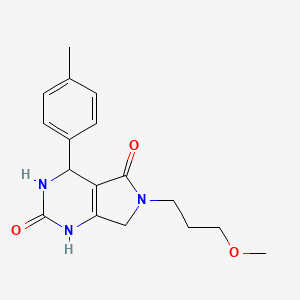 molecular formula C17H21N3O3 B2417906 6-(3-metoxipropil)-4-(p-tolil)-3,4,6,7-tetrahidro-1H-pirrolo[3,4-d]pirimidin-2,5-diona CAS No. 941999-59-3