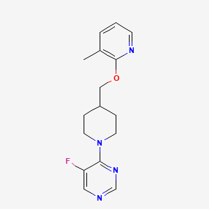 molecular formula C16H19FN4O B2417911 5-Fluor-4-(4-{[(3-Methylpyridin-2-yl)oxy]methyl}piperidin-1-yl)pyrimidin CAS No. 2198821-11-1