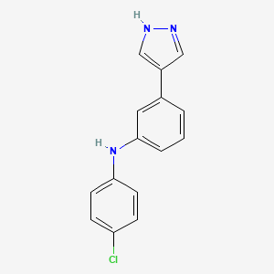 molecular formula C15H12ClN3 B2417914 N-(4-chlorophenyl)-3-(1H-pyrazol-4-yl)aniline CAS No. 2444764-03-6