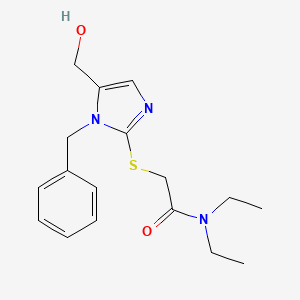 molecular formula C17H23N3O2S B2417917 2-((1-benzyl-5-(hydroxymethyl)-1H-imidazol-2-yl)thio)-N,N-diethylacetamide CAS No. 854941-49-4