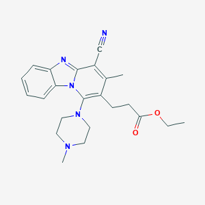 molecular formula C23H27N5O2 B241792 Ethyl 3-[4-cyano-3-methyl-1-(4-methyl-1-piperazinyl)pyrido[1,2-a]benzimidazol-2-yl]propanoate 