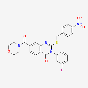 molecular formula C26H21FN4O5S B2417921 3-(3-fluorophenyl)-7-(morpholine-4-carbonyl)-2-((4-nitrobenzyl)thio)quinazolin-4(3H)-one CAS No. 1115453-45-6