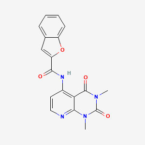 molecular formula C18H14N4O4 B2417924 N-(1,3-dimethyl-2,4-dioxo-1,2,3,4-tetrahydropyrido[2,3-d]pyrimidin-5-yl)benzofuran-2-carboxamide CAS No. 941953-15-7
