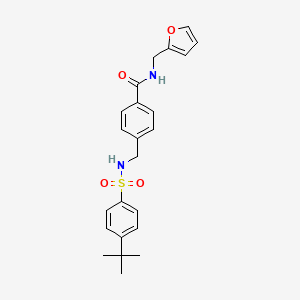 molecular formula C23H26N2O4S B2417926 4-[[(4-tert-butylphenyl)sulfonylamino]methyl]-N-(furan-2-ylmethyl)benzamide CAS No. 727689-20-5