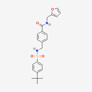 molecular formula C23H26N2O4S B2417926 4-[[(4-叔丁基苯基)磺酰氨基]甲基]-N-(呋喃-2-基甲基)苯甲酰胺 CAS No. 727689-20-5