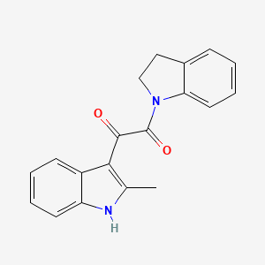 molecular formula C19H16N2O2 B2417933 1-(吲哚啉-1-基)-2-(2-甲基-1H-吲哚-3-基)乙烷-1,2-二酮 CAS No. 852369-09-6