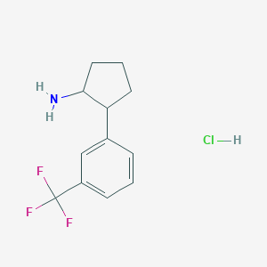 molecular formula C12H15ClF3N B2417935 2-[3-(Trifluoromethyl)phenyl]cyclopentan-1-amine hydrochloride CAS No. 1803597-97-8
