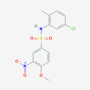 molecular formula C14H13ClN2O5S B2417938 N-(5-chloro-2-methylphenyl)-4-methoxy-3-nitrobenzenesulfonamide CAS No. 849620-32-2