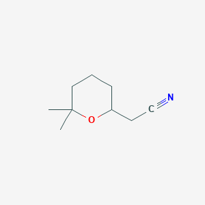 molecular formula C9H15NO B2417946 2-(6,6-Dimethyloxan-2-yl)acetonitrile CAS No. 1860959-09-6
