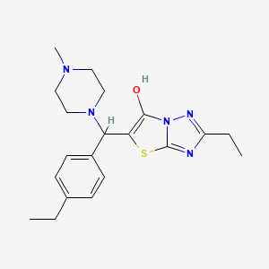 molecular formula C20H27N5OS B2417954 2-乙基-5-((4-乙基苯基)(4-甲基哌嗪-1-基)甲基)噻唑并[3,2-b][1,2,4]三唑-6-醇 CAS No. 898346-56-0