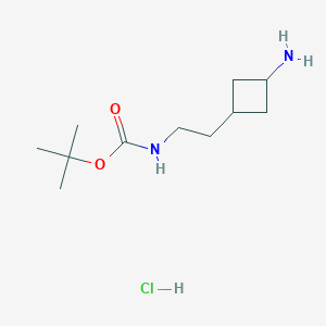 molecular formula C11H23ClN2O2 B2417956 tert-Butyl (2-(3-aminocyclobutyl)ethyl)carbamate hydrochloride CAS No. 2155852-85-8