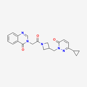 3-(2-{3-[(3-cyclopropyl-6-oxo-1,6-dihydropyridazin-1-yl)methyl]azetidin-1-yl}-2-oxoethyl)-3,4-dihydroquinazolin-4-one