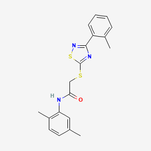 molecular formula C19H19N3OS2 B2417958 N-(2,5-dimethylphenyl)-2-((3-(o-tolyl)-1,2,4-thiadiazol-5-yl)thio)acetamide CAS No. 864918-45-6