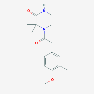 molecular formula C16H22N2O3 B2417967 4-(2-(4-甲氧基-3-甲基苯基)乙酰基)-3,3-二甲基哌嗪-2-酮 CAS No. 952860-95-6