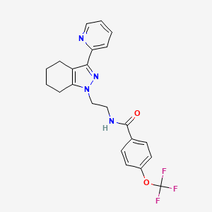 molecular formula C22H21F3N4O2 B2417968 N-(2-(3-(吡啶-2-基)-4,5,6,7-四氢-1H-吲唑-1-基)乙基)-4-(三氟甲氧基)苯甲酰胺 CAS No. 1797715-75-3