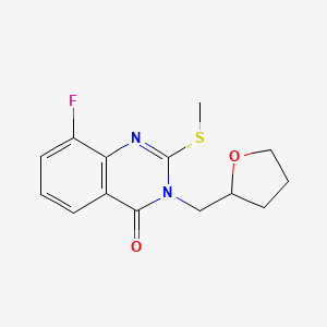 molecular formula C14H15FN2O2S B2417976 8-fluoro-2-(methylthio)-3-((tetrahydrofuran-2-yl)methyl)quinazolin-4(3H)-one CAS No. 2320213-84-9