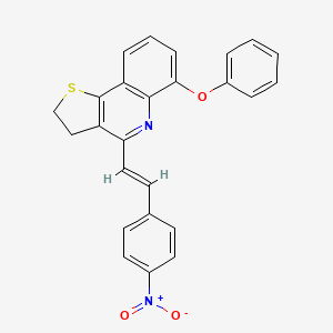 molecular formula C25H18N2O3S B2417988 4-[(E)-2-(4-nitrophenyl)ethenyl]-6-phenoxy-2,3-dihydrothieno[3,2-c]quinoline CAS No. 866133-75-7