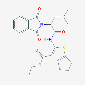 molecular formula C24H26N2O5S B241799 ethyl 2-[[2-(1,3-dioxoisoindol-2-yl)-4-methylpentanoyl]amino]-5,6-dihydro-4H-cyclopenta[b]thiophene-3-carboxylate CAS No. 4144-92-7