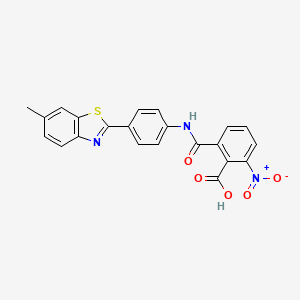 molecular formula C22H15N3O5S B2417991 2-((4-(6-Methylbenzo[d]thiazol-2-yl)phenyl)carbamoyl)-6-nitrobenzoic acid CAS No. 324065-38-5