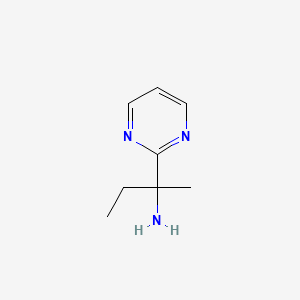 molecular formula C8H13N3 B2417992 2-(嘧啶-2-基)丁-2-胺 CAS No. 1341780-96-8