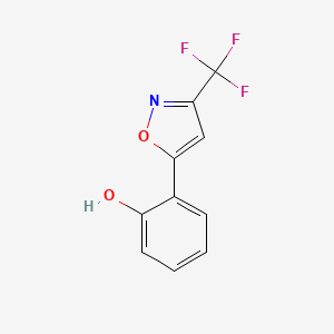 molecular formula C10H6F3NO2 B2418005 2-[3-(三氟甲基)异噁唑-5-基]苯酚 CAS No. 511528-92-0